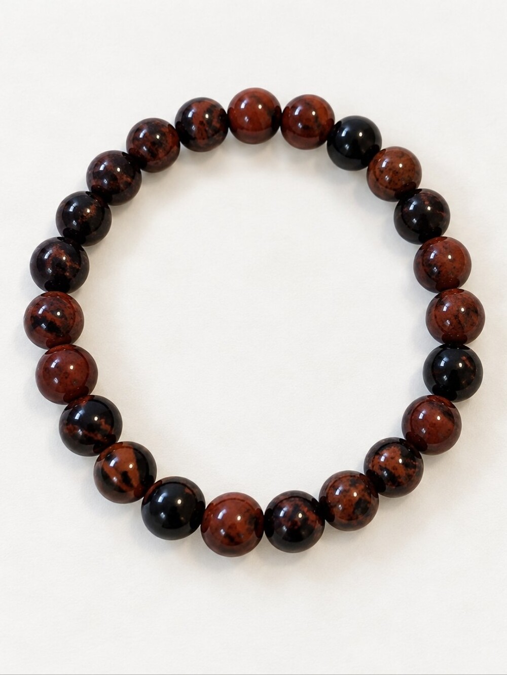 Mahogany Obsidian Crystal Beaded Stretch Bracelet Natural Stone New